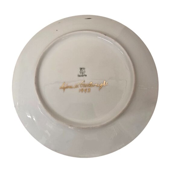 4 Sylvia M Courtwright 1943 Bavarian Floral Decorative Plates Handpainted - Picture 6 of 7